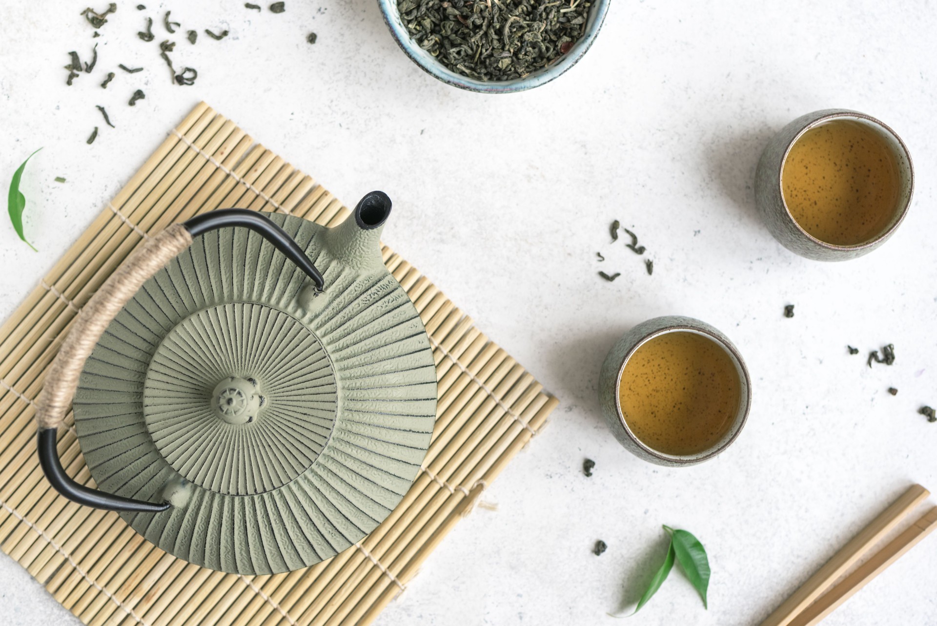 Asian Teapot and Teacups